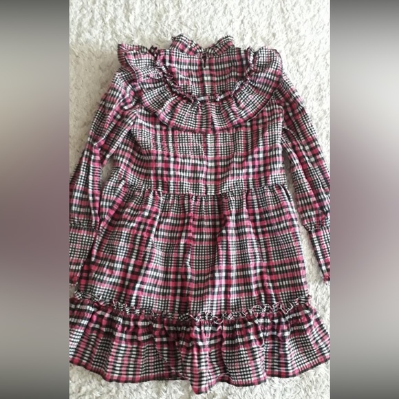 Ganni pink black and white Charron dress - Picture 4 of 8